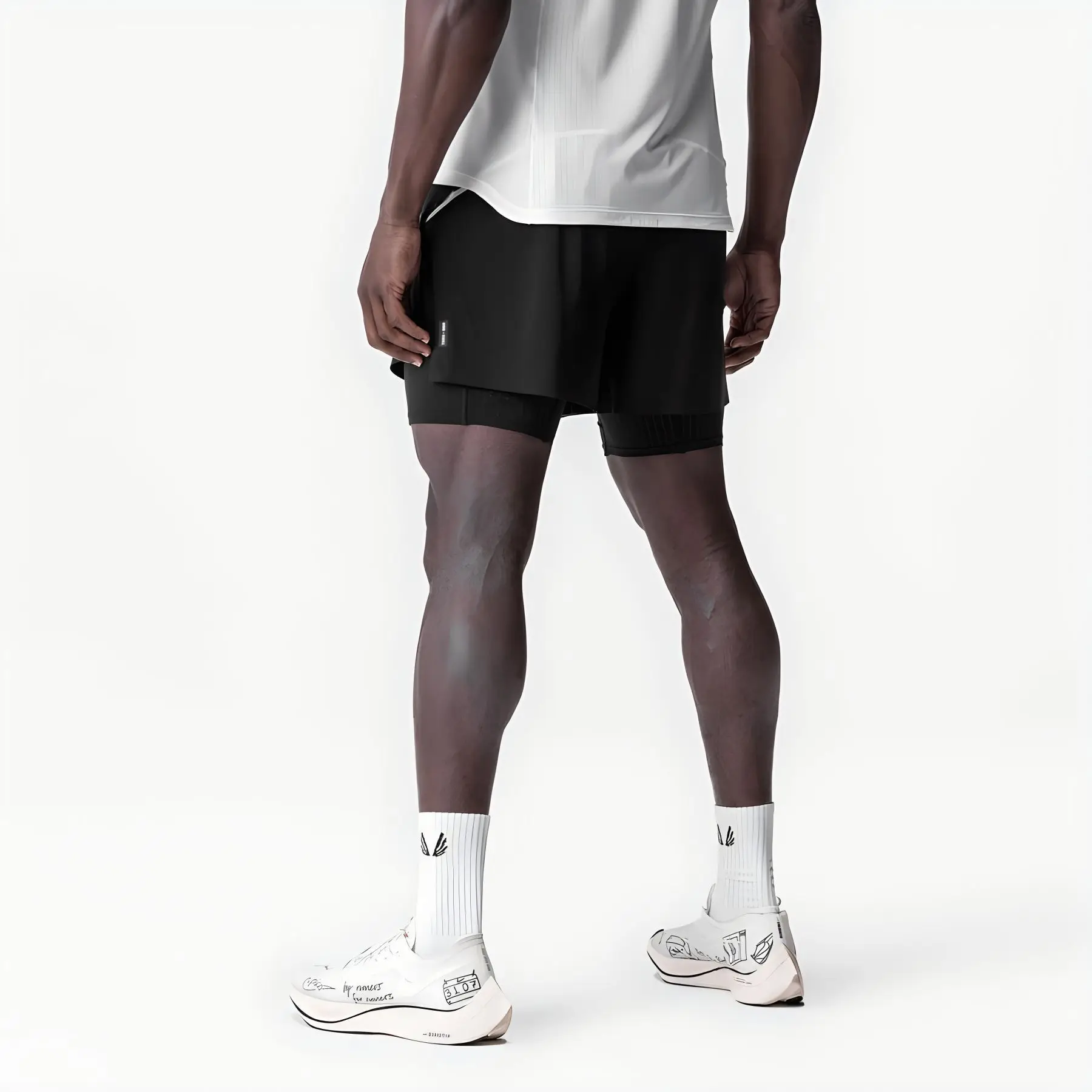 Men's Running Shorts Gym 2 In 1 Sports Shorts Fitness Leisure Workout Breathable Quick Dry Double Layer Training Shorts Men