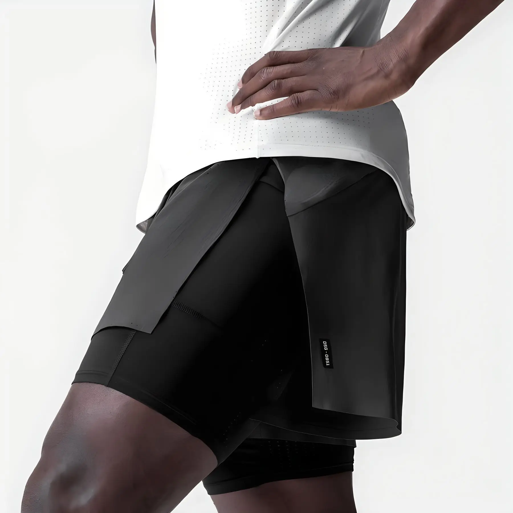 Men's Running Shorts Gym 2 In 1 Sports Shorts Fitness Leisure Workout Breathable Quick Dry Double Layer Training Shorts Men