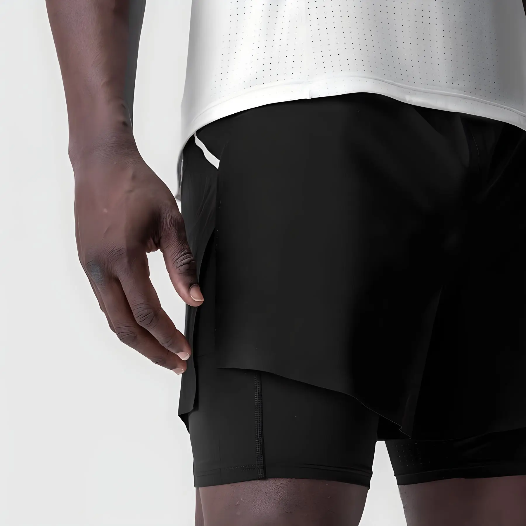 Men's Running Shorts Gym 2 In 1 Sports Shorts Fitness Leisure Workout Breathable Quick Dry Double Layer Training Shorts Men