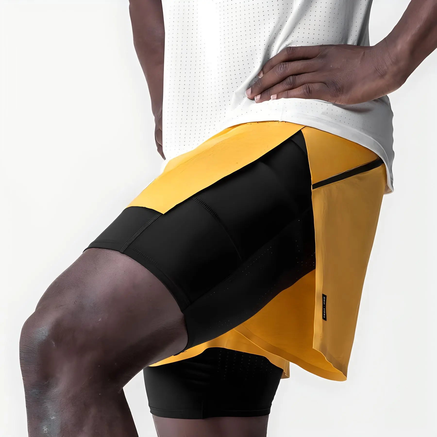 Men's Running Shorts Gym 2 In 1 Sports Shorts Fitness Leisure Workout Breathable Quick Dry Double Layer Training Shorts Men