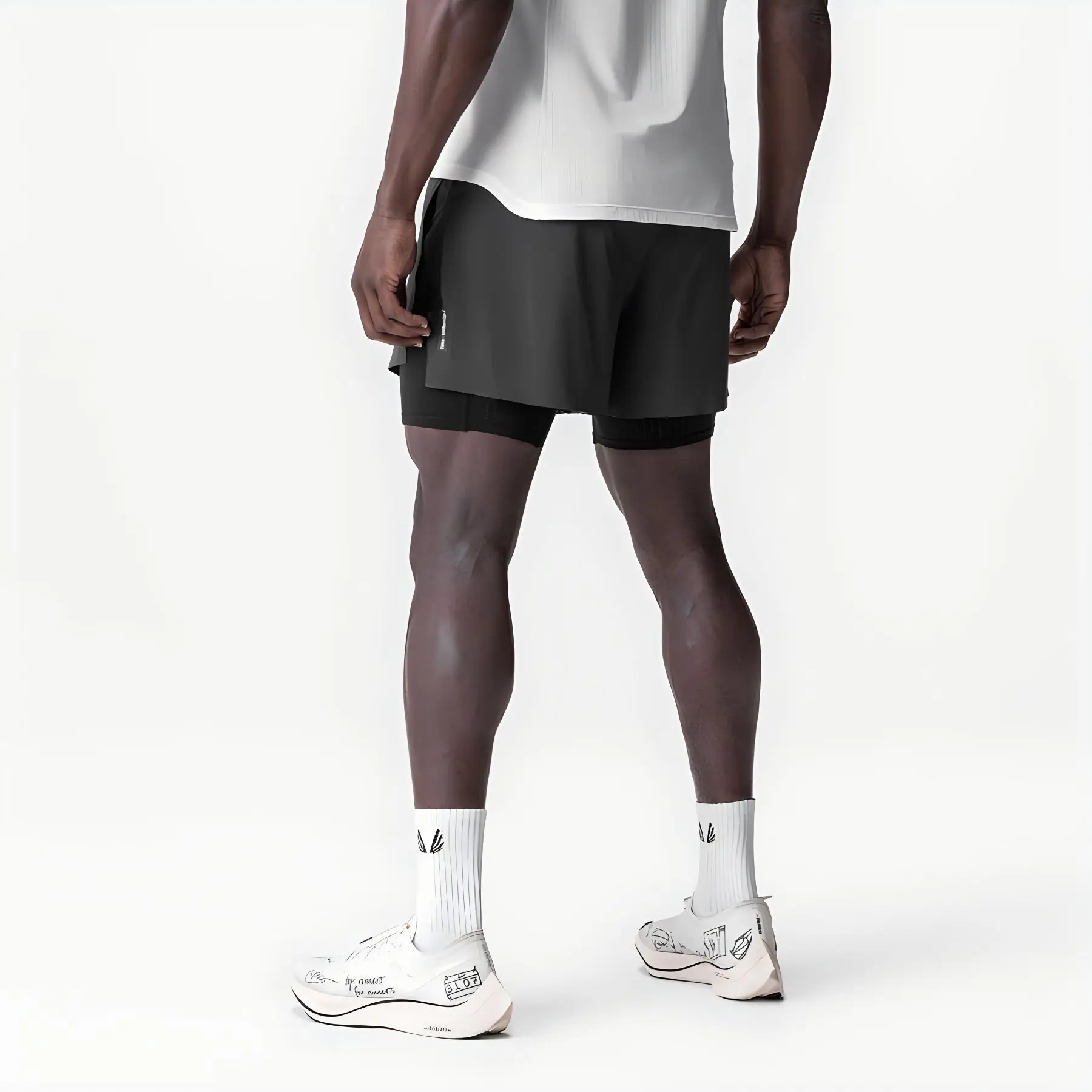 Men's Running Shorts Gym 2 In 1 Sports Shorts Fitness Leisure Workout Breathable Quick Dry Double Layer Training Shorts Men
