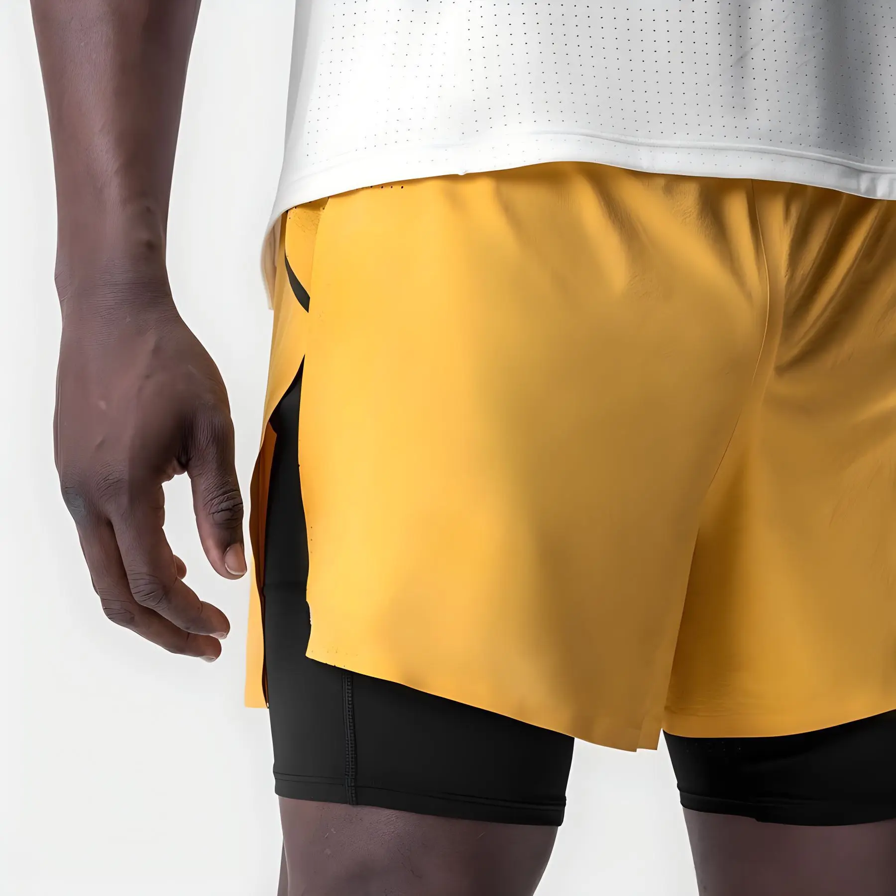 Men's Running Shorts Gym 2 In 1 Sports Shorts Fitness Leisure Workout Breathable Quick Dry Double Layer Training Shorts Men