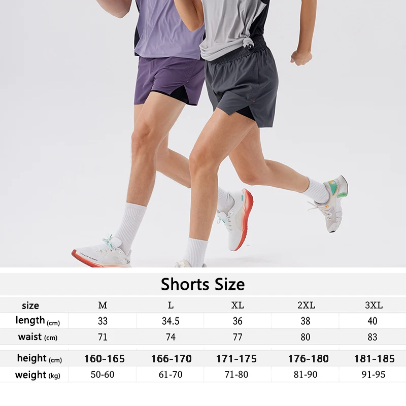 Men's Running Shorts Gym Sports Fitness Training Jogging Sportswear Comfortable Breathable Quick-Dry Compression Clothing