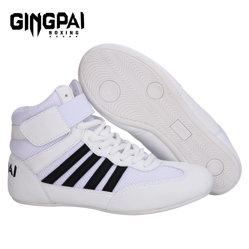 Professional Wrestling Shoes Boxing Shoes Men Women Training Shoes Tendon Bottom Artificial Leather Sports Shoes Breathable Soft