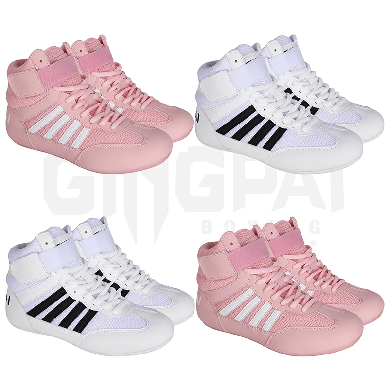 Professional Wrestling Shoes Boxing Shoes Men Women Training Shoes Tendon Bottom Artificial Leather Sports Shoes Breathable Soft