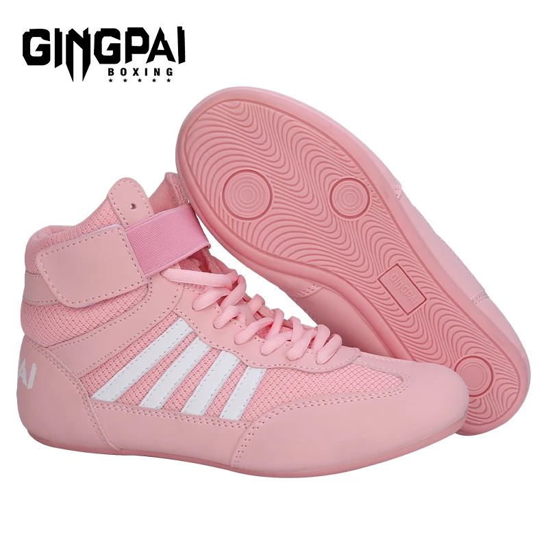 Professional Wrestling Shoes Boxing Shoes Men Women Training Shoes Tendon Bottom Artificial Leather Sports Shoes Breathable Soft