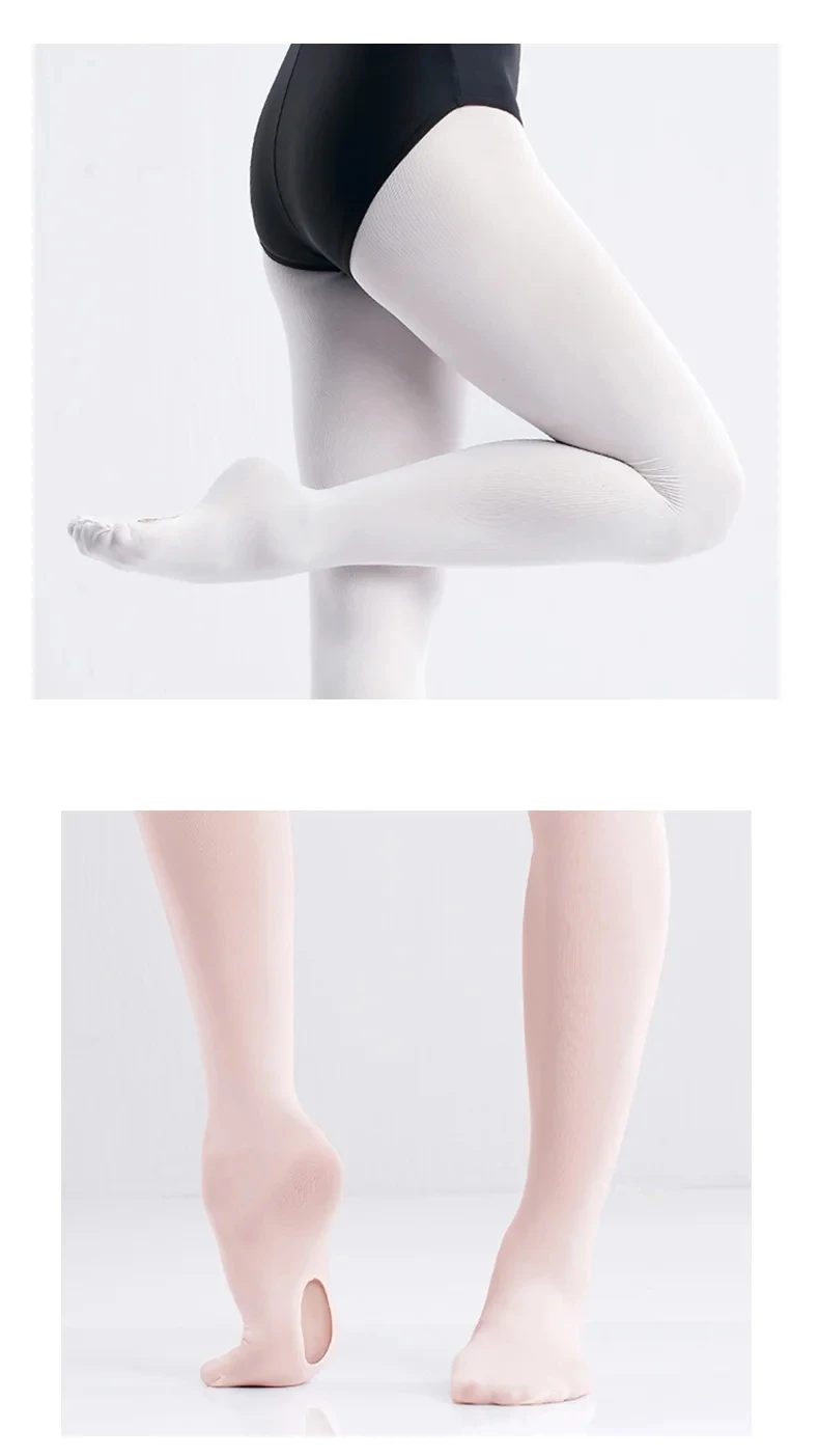 Wholesale Women Professional 60D Soft Microfiber Convertible Ballet Dance Tights Girls Leggings Seamless Pantyhose With Hole