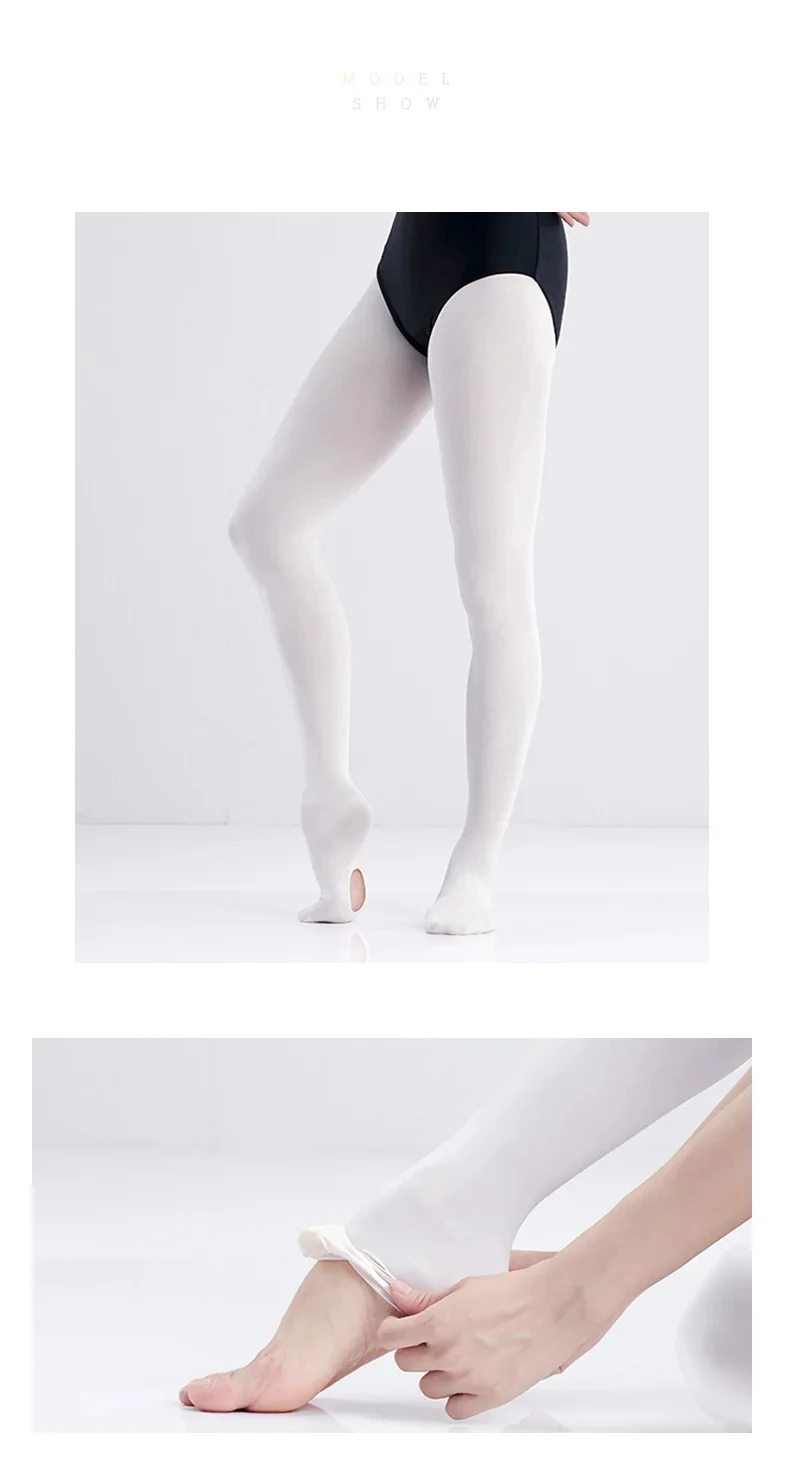 Wholesale Women Professional 60D Soft Microfiber Convertible Ballet Dance Tights Girls Leggings Seamless Pantyhose With Hole