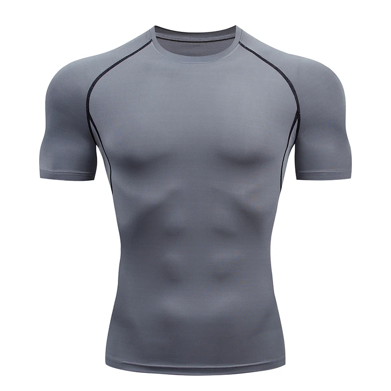 Fitness Clothes Men's Outdoor Sports Quick Drying Short Sleeved T-Shirt Training Pro Running Stretch Tight Fitting Clothes Yoga