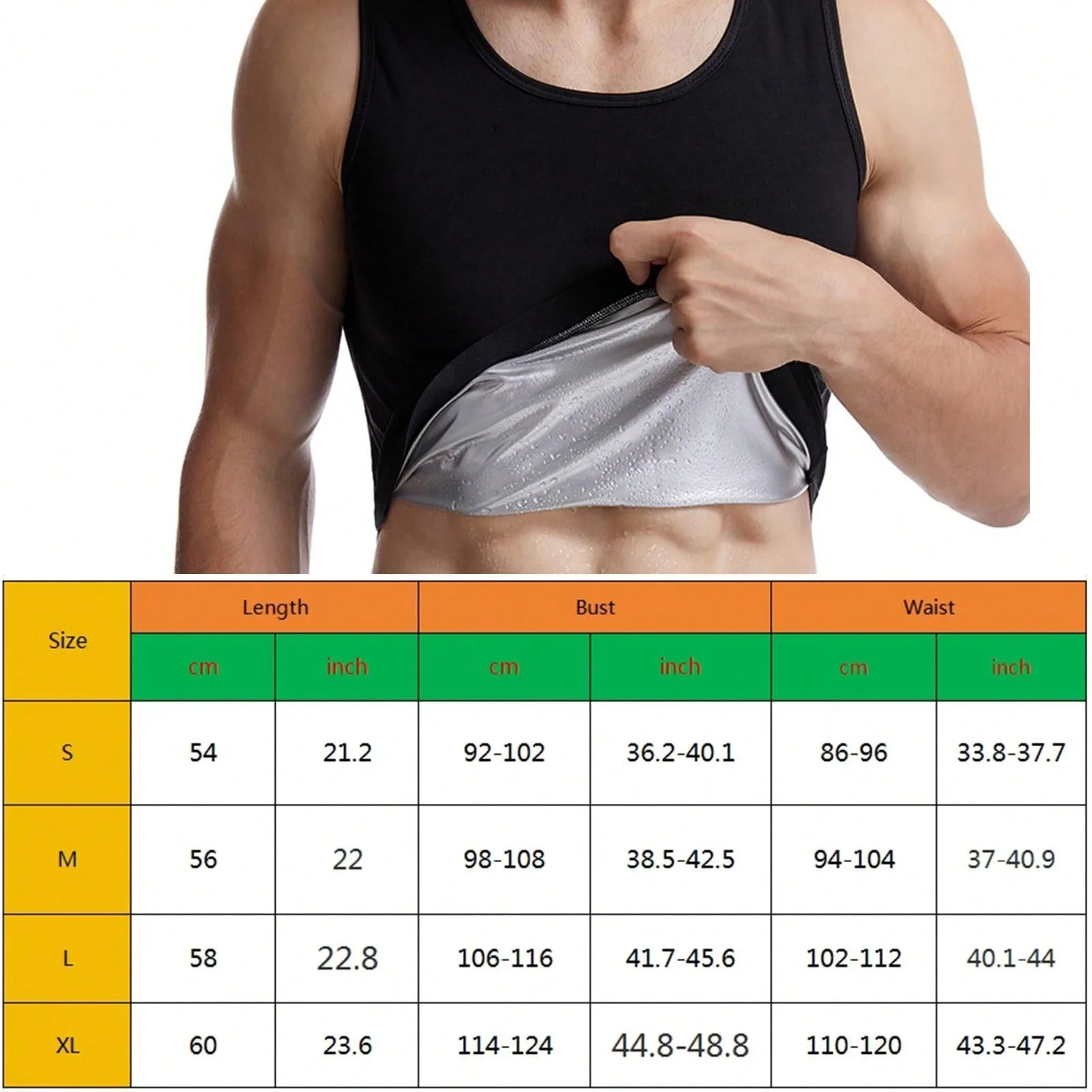 1PC Sauna Shirt for Men, Short Sleeve Sauna Sweat Body Shaper Mens Sauna Vest Gym Exercise Tank Top