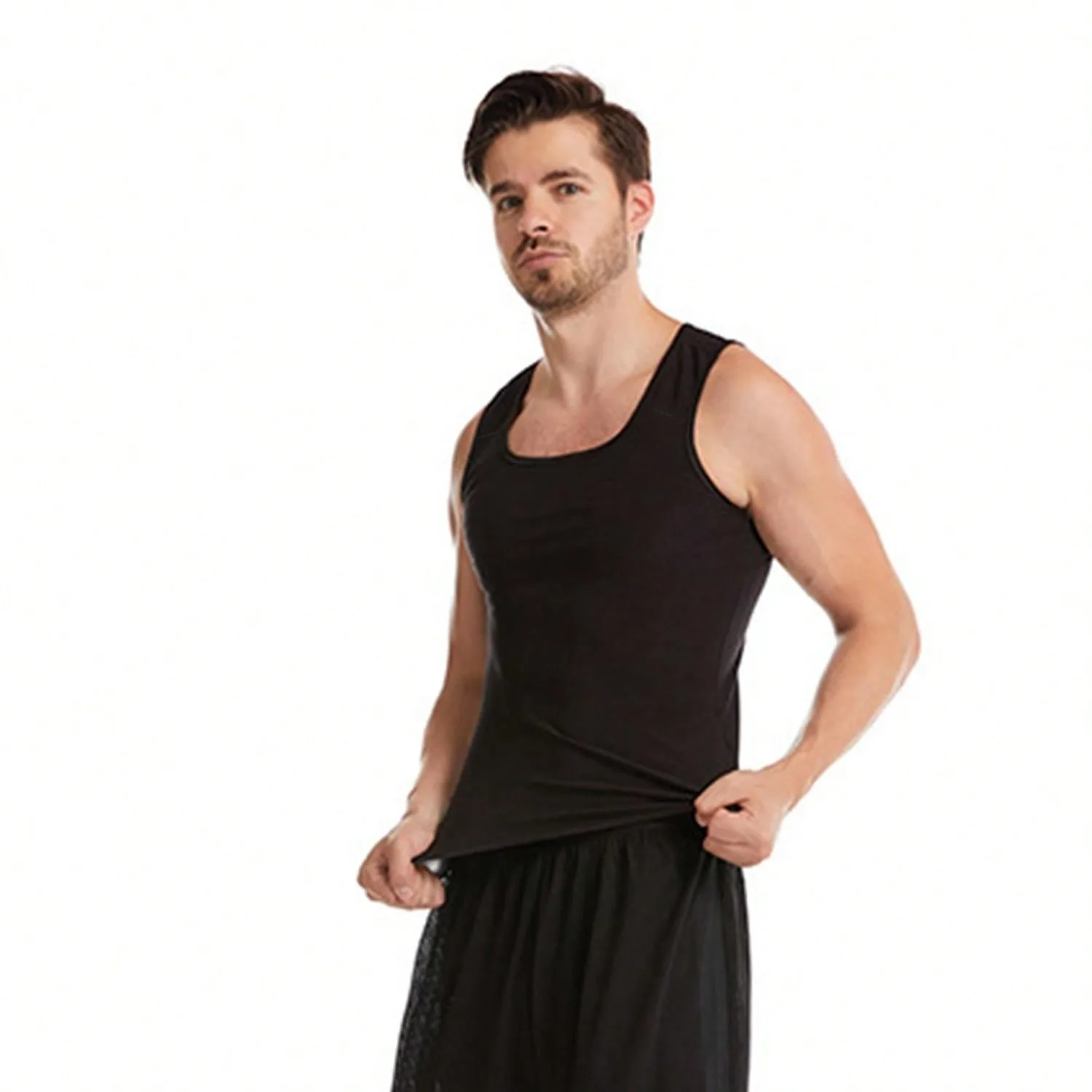 1PC Sauna Shirt for Men, Short Sleeve Sauna Sweat Body Shaper Mens Sauna Vest Gym Exercise Tank Top