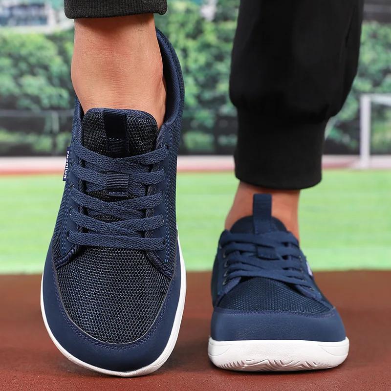 Men's Wide Barefoot Shoes New Fashion Outdoor Running Sneakers Minimalist Large Trendy Mesh Casual Walking Shoes Hot Selling