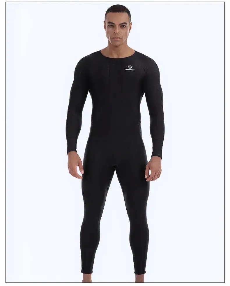 Men's Sharkskin Waterproof Bodysuit Long Sleeve Sun Protectio Wetsuits Diving Suit Black Jump Suit554