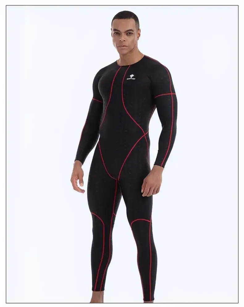 Men's Sharkskin Waterproof Bodysuit Long Sleeve Sun Protectio Wetsuits Diving Suit Black Jump Suit554
