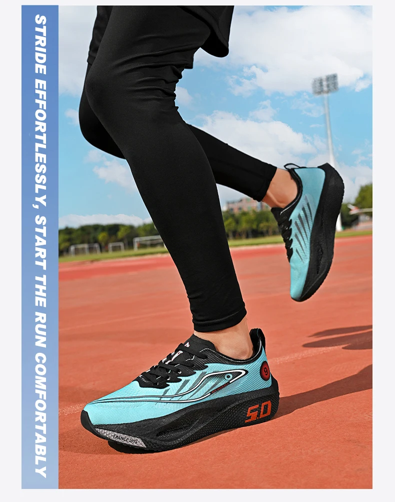 New Trendy Sports Running Shoes, Comfortable and Breathable Men's and Women's Sports Casual Shoes, Outdoor Large-sized Black 10