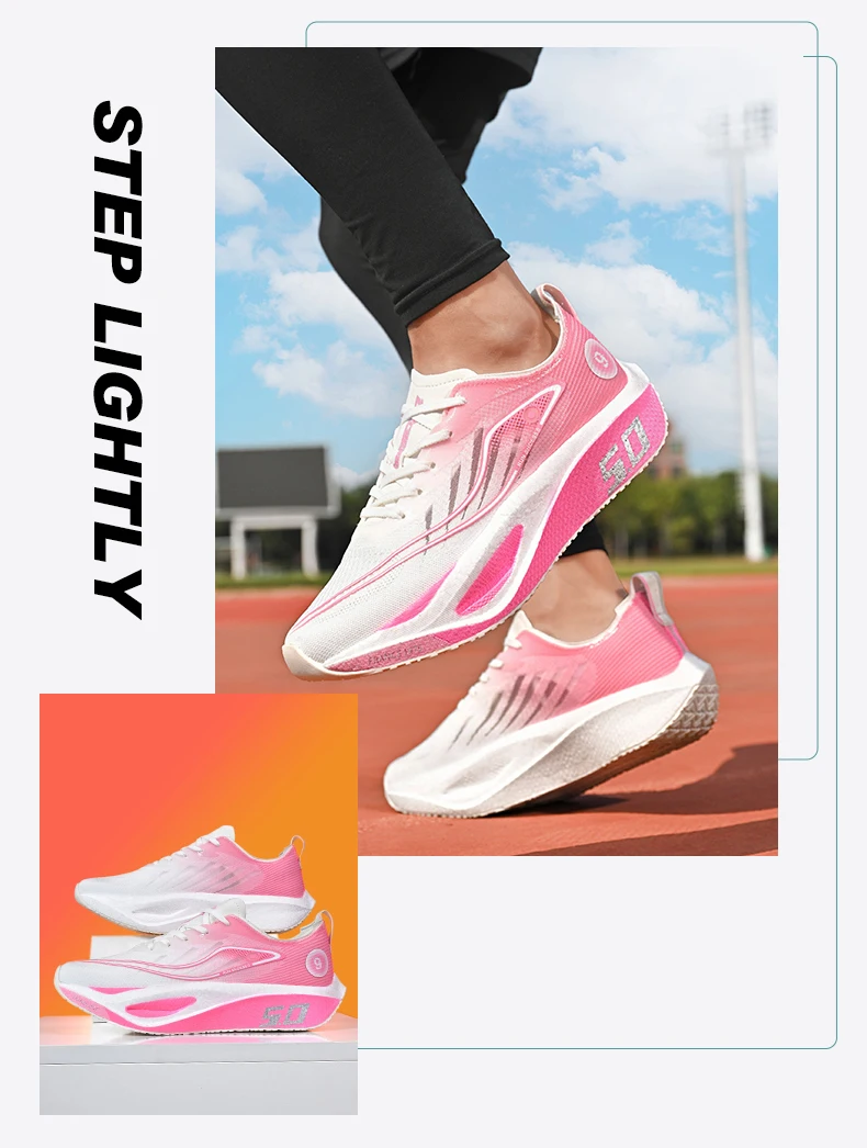 New Trendy Sports Running Shoes, Comfortable and Breathable Men's and Women's Sports Casual Shoes, Outdoor Large-sized Black 10