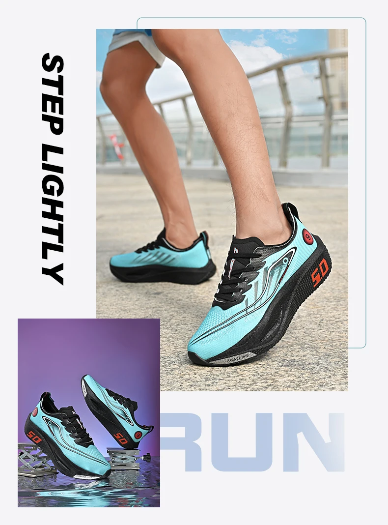 New Trendy Sports Running Shoes, Comfortable and Breathable Men's and Women's Sports Casual Shoes, Outdoor Large-sized Black 10