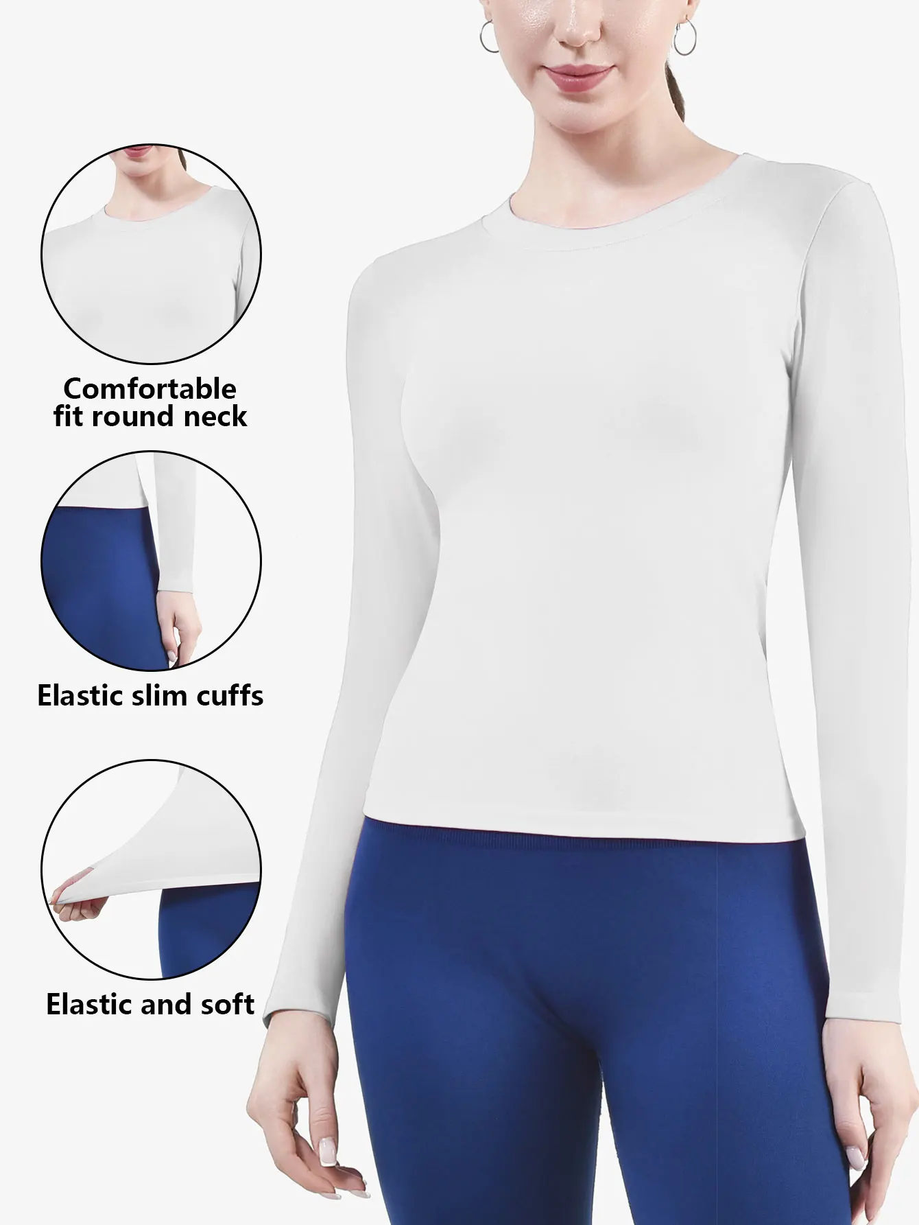 CZGUKE Women's Long Sleeve Fitness T-shirt Yoga Shirt Soft Sports Fitness Four Seasons Breathable Running Sports Slimming Top