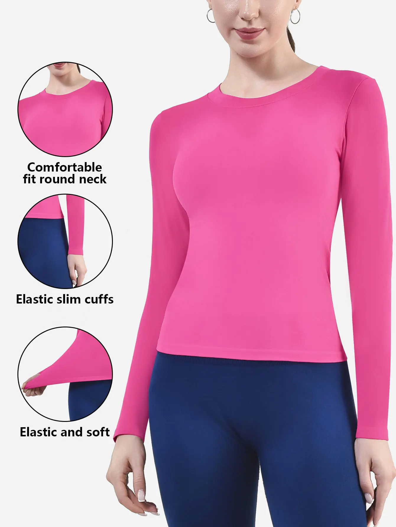 CZGUKE Women's Long Sleeve Fitness T-shirt Yoga Shirt Soft Sports Fitness Four Seasons Breathable Running Sports Slimming Top