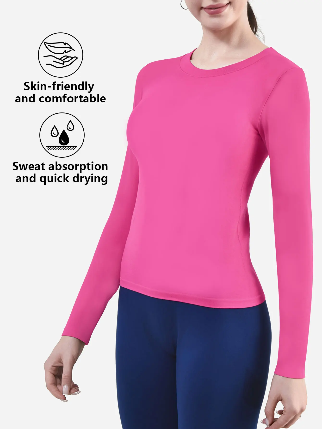 CZGUKE Women's Long Sleeve Fitness T-shirt Yoga Shirt Soft Sports Fitness Four Seasons Breathable Running Sports Slimming Top
