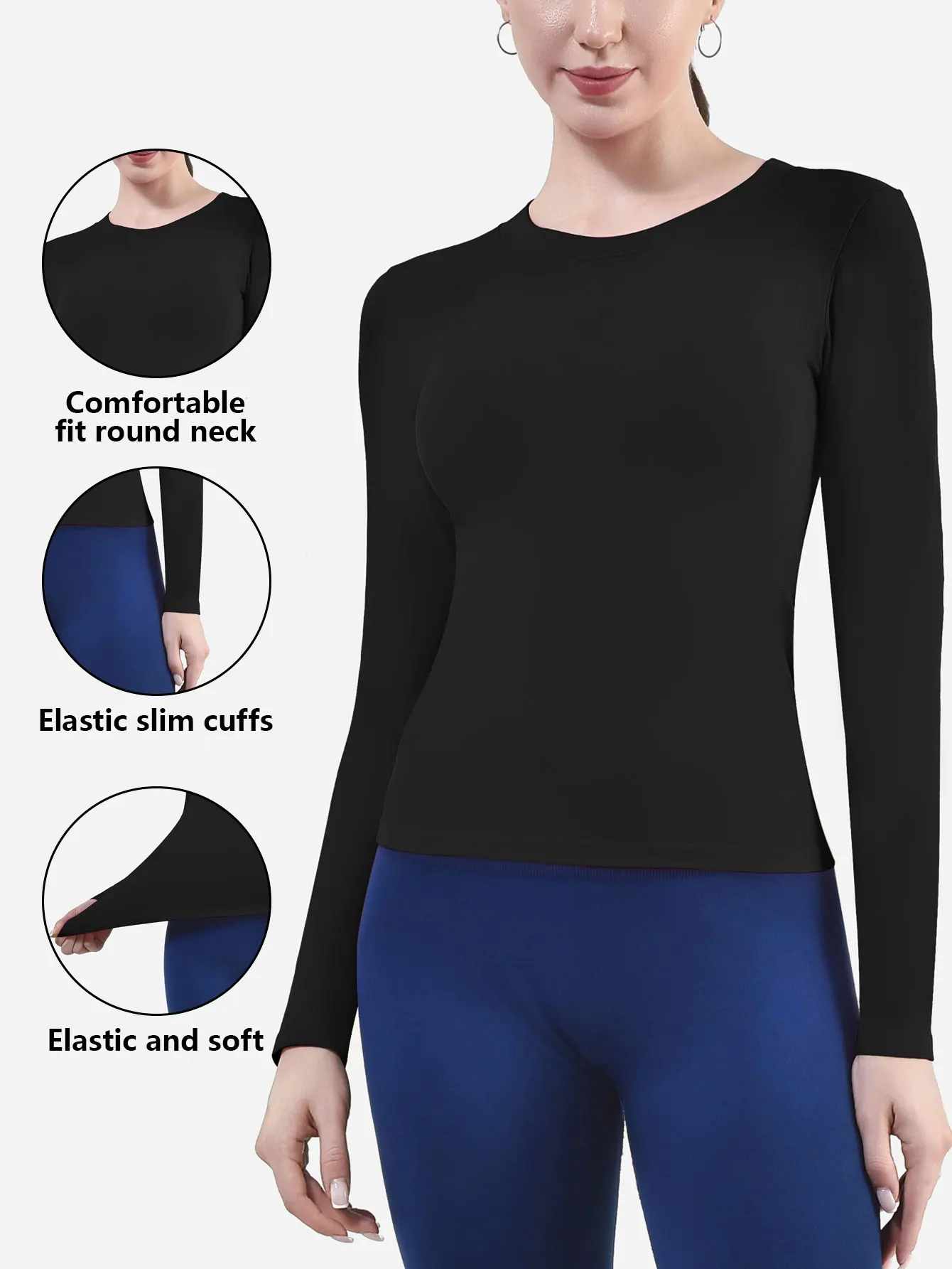 CZGUKE Women's Long Sleeve Fitness T-shirt Yoga Shirt Soft Sports Fitness Four Seasons Breathable Running Sports Slimming Top