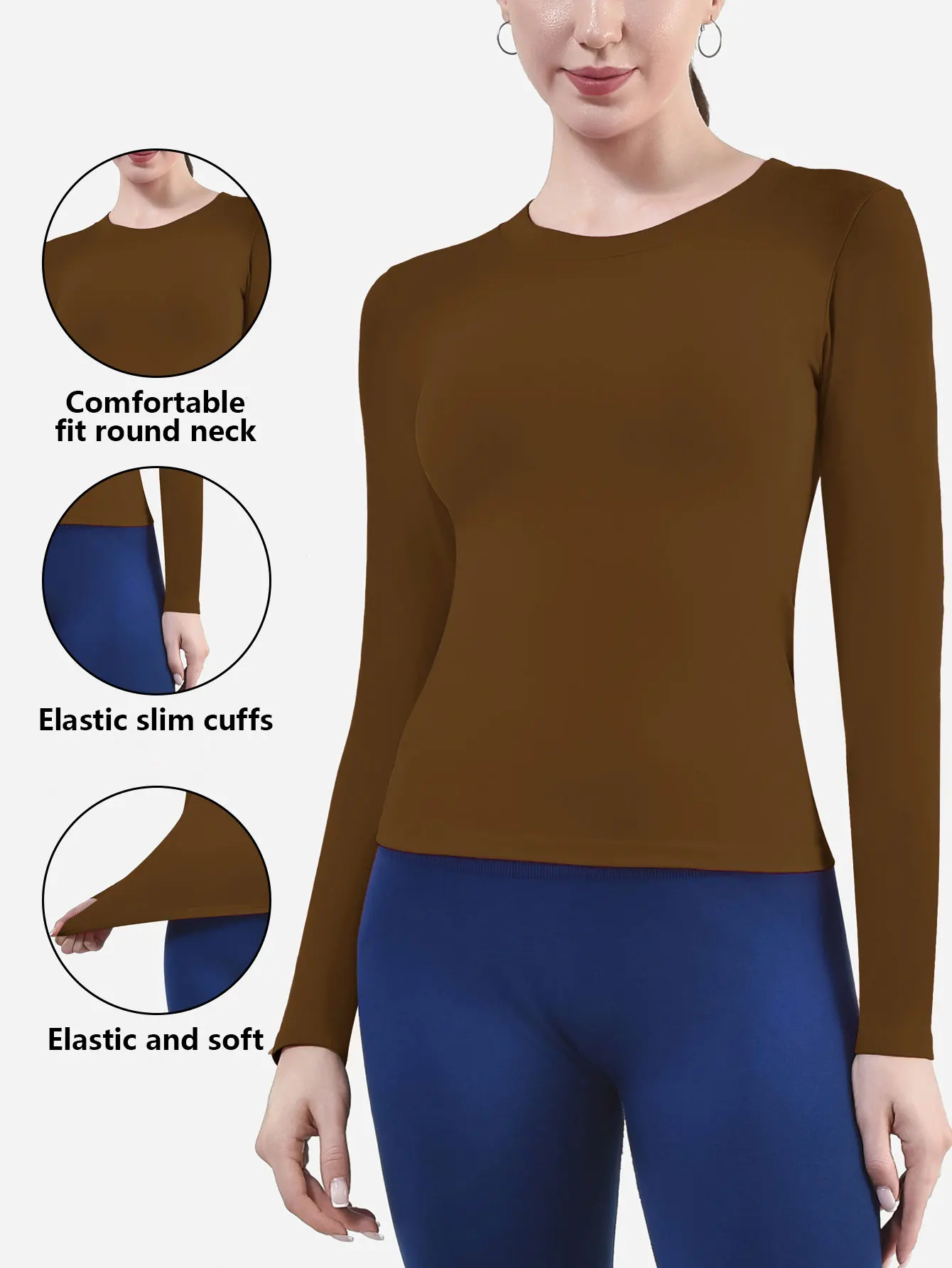 CZGUKE Women's Long Sleeve Fitness T-shirt Yoga Shirt Soft Sports Fitness Four Seasons Breathable Running Sports Slimming Top