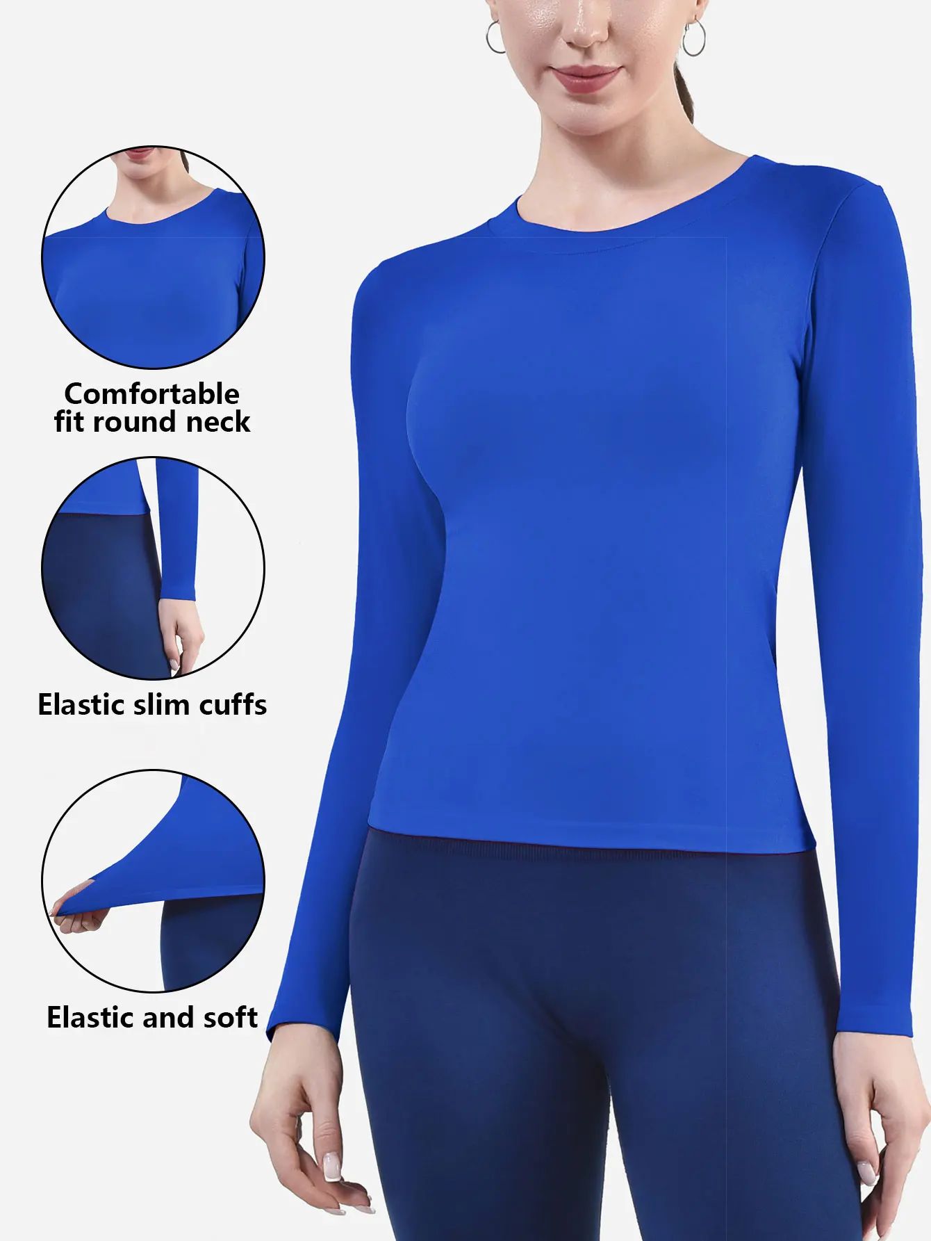 CZGUKE Women's Long Sleeve Fitness T-shirt Yoga Shirt Soft Sports Fitness Four Seasons Breathable Running Sports Slimming Top