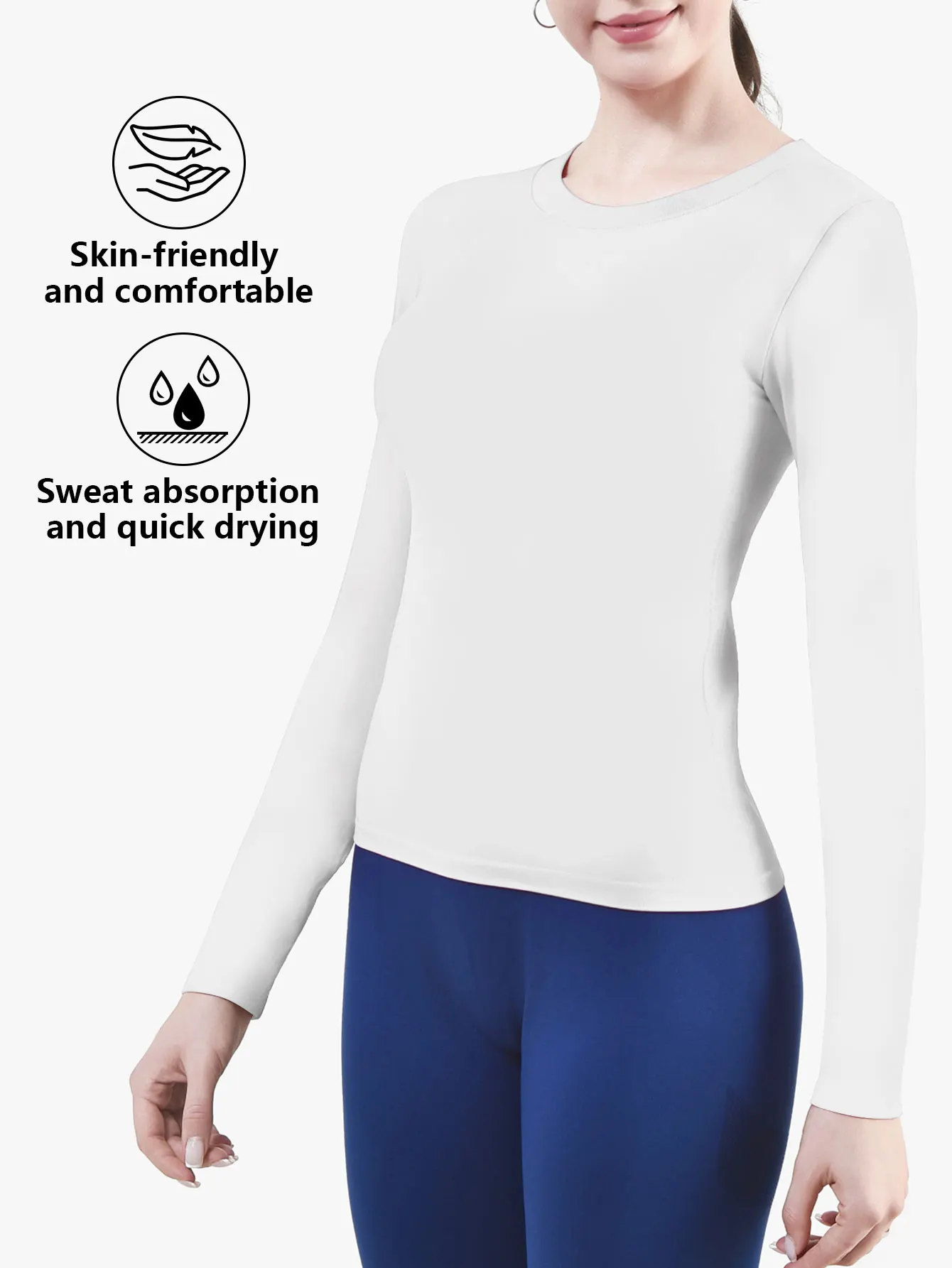 CZGUKE Women's Long Sleeve Fitness T-shirt Yoga Shirt Soft Sports Fitness Four Seasons Breathable Running Sports Slimming Top
