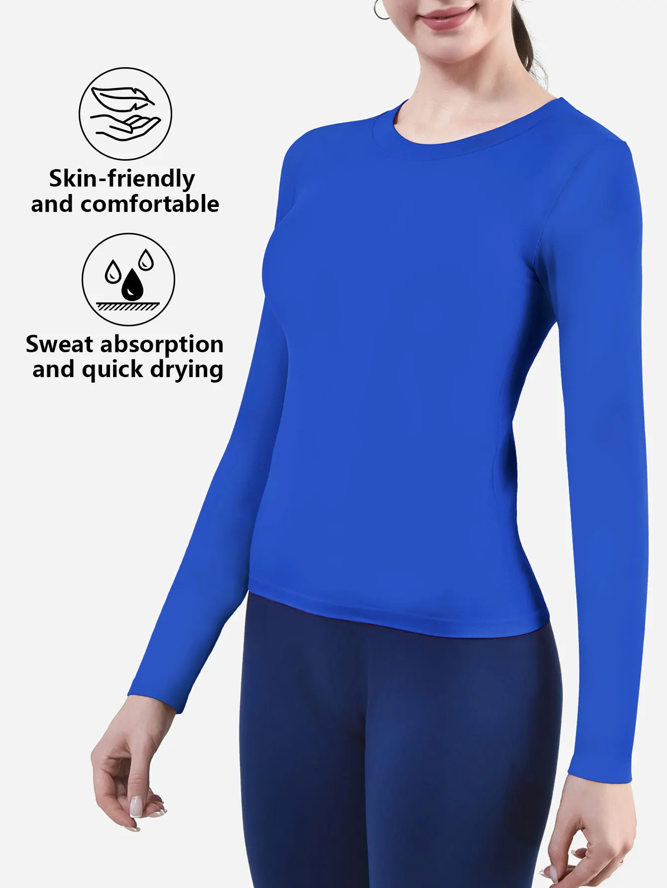 CZGUKE Women's Long Sleeve Fitness T-shirt Yoga Shirt Soft Sports Fitness Four Seasons Breathable Running Sports Slimming Top