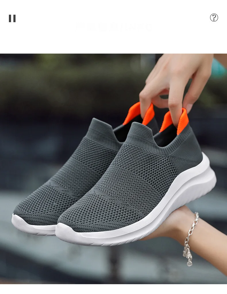 Men Shoes Sneakers Breathable Mesh Slip on Running Shoes Outdoor Non-Slip Couple Jogging Training Hiking Sports Shoes