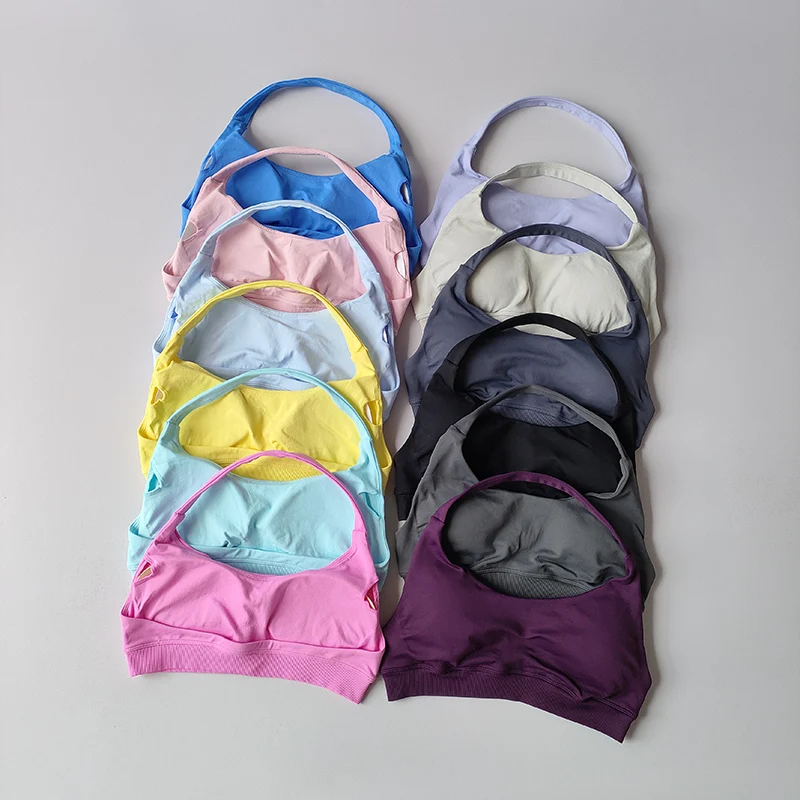 Shockproof Seamless Sexy Padded Athletic Sport Bra Women Backless Workout Gym Anti-Shock Yoga Crop Top Fitness Bra Suits