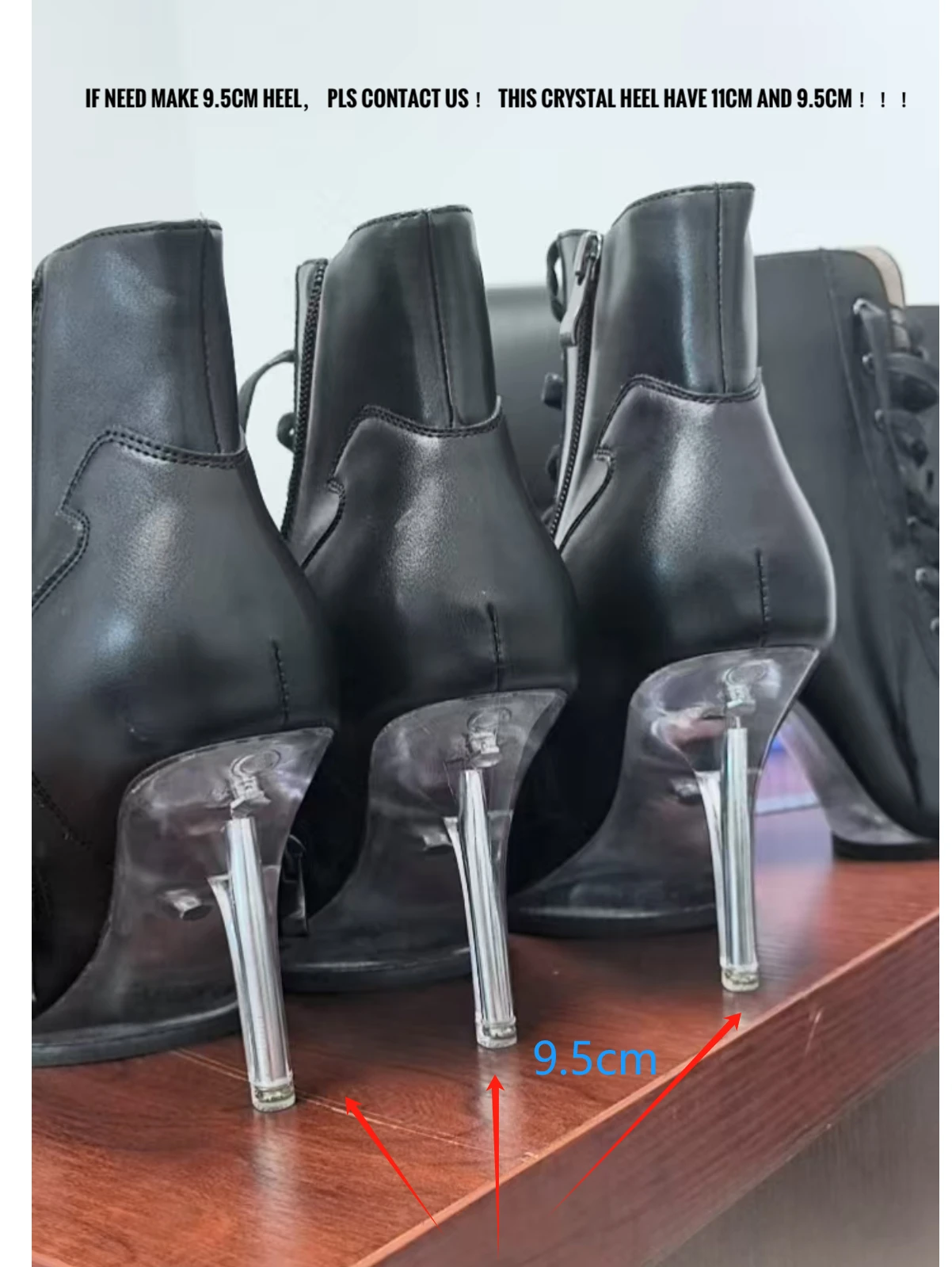 Transparent Heel 11.5cm 9.5cm High Dance Heels With Platform 6 Different Colors Silver Gold Pink Red Leather Outdoor Dance Shoes