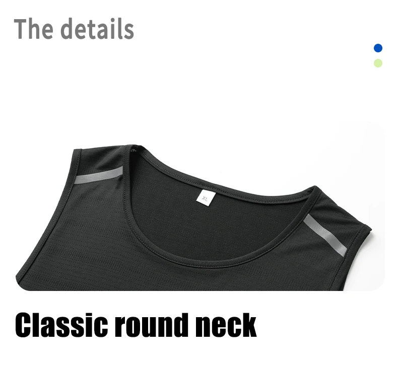 Ippolich Running Vest Summer Quick Drying Fitness Vest Reflective Breathable Elastic Sleeveless T-shirts Gym Clothing Man Sports