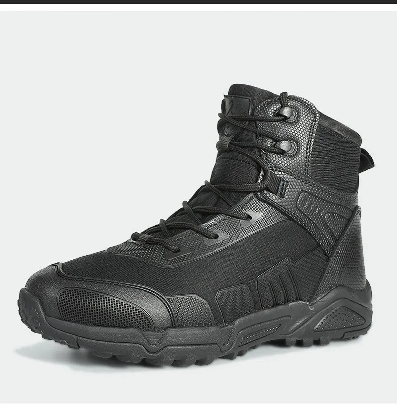 Military Tactical Combat Boots Men Autumn Winter Fleece Work Training Shoes Outdoor Ultralight Waterproof Desert Hiking Boots