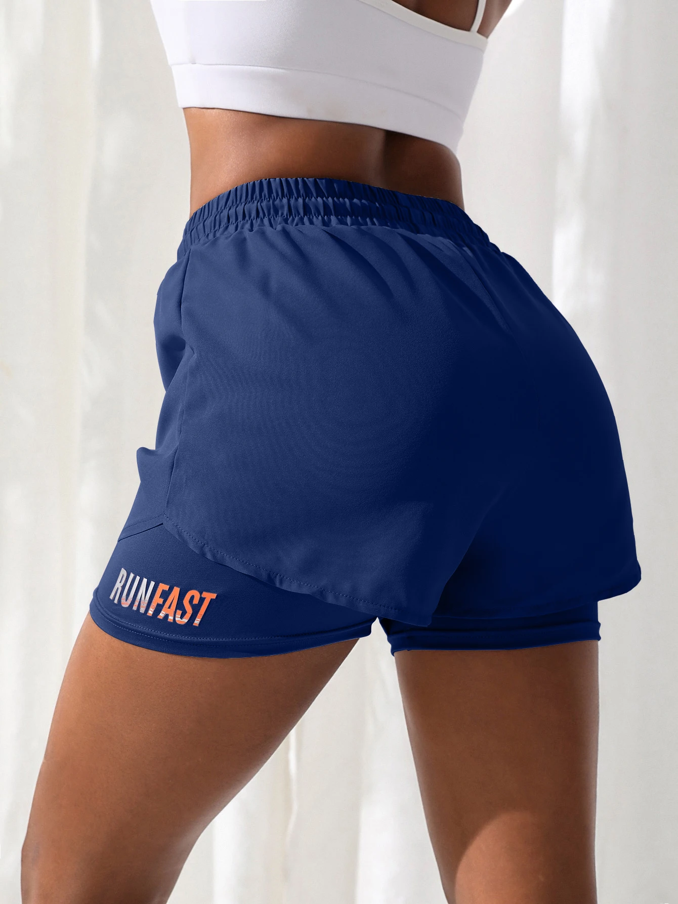 Women's High Rise Yoga Shorts With Elastic Proximity Control Running Shorts, Fake Two Pieces Pants