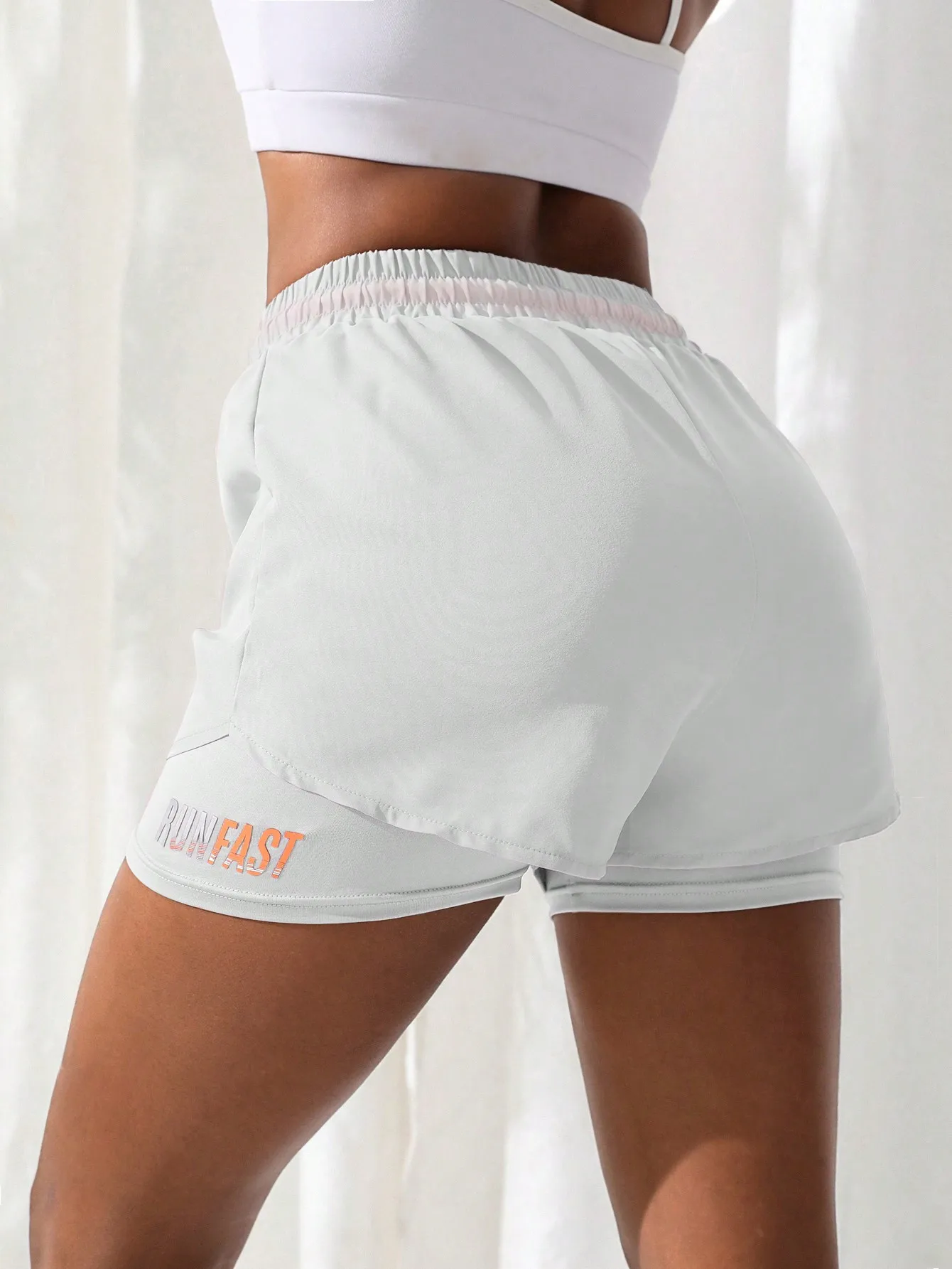 Women's High Rise Yoga Shorts With Elastic Proximity Control Running Shorts, Fake Two Pieces Pants