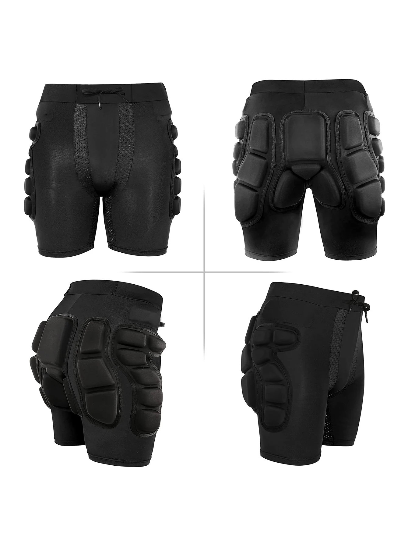AVIVOR Snowboard Protection Padded Compression Shorts, 3D Protection For Hip, 0.8" Thick Ski Butt Pad