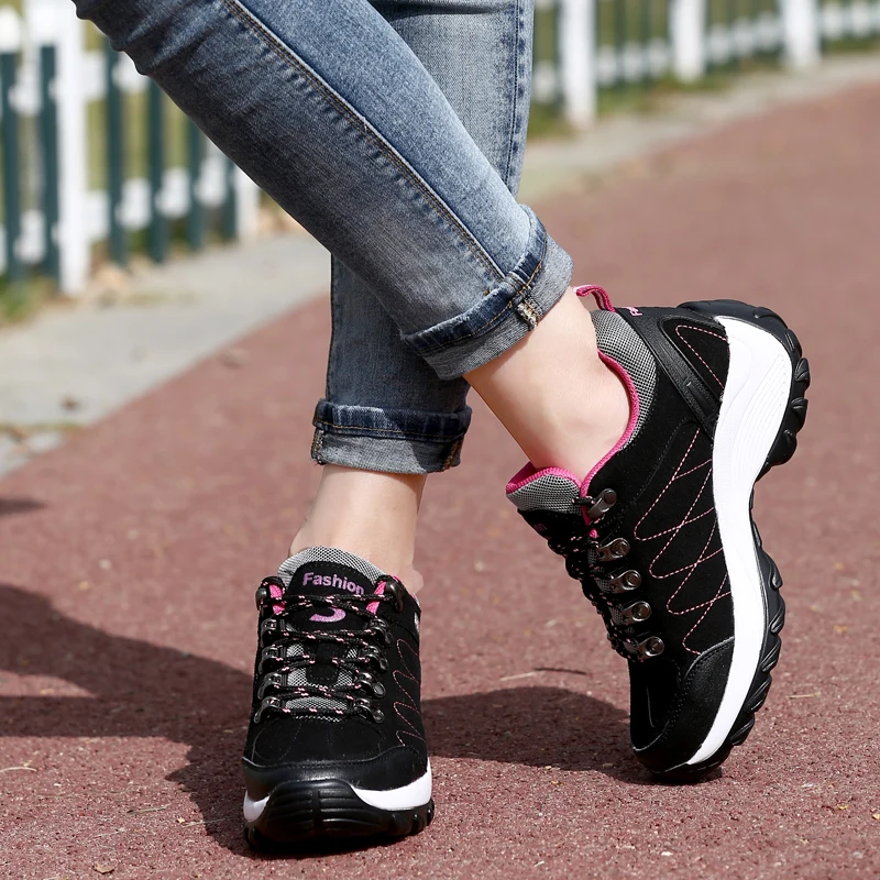2025 Summer Women Casual Platform Shoes Outdoor Thick Sole Walking Shoes Women Casual Sports Shoes Anti Slip Camping Shoes