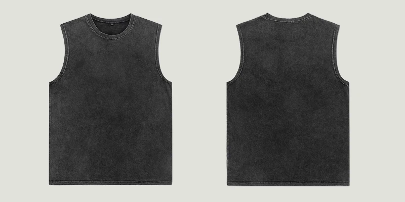 Vintage Acid Wash Cotton Tank Tops for Men Women Gym Workout Bodybuilding Sports Vest Summer Casual Sleeveless Tees Tops