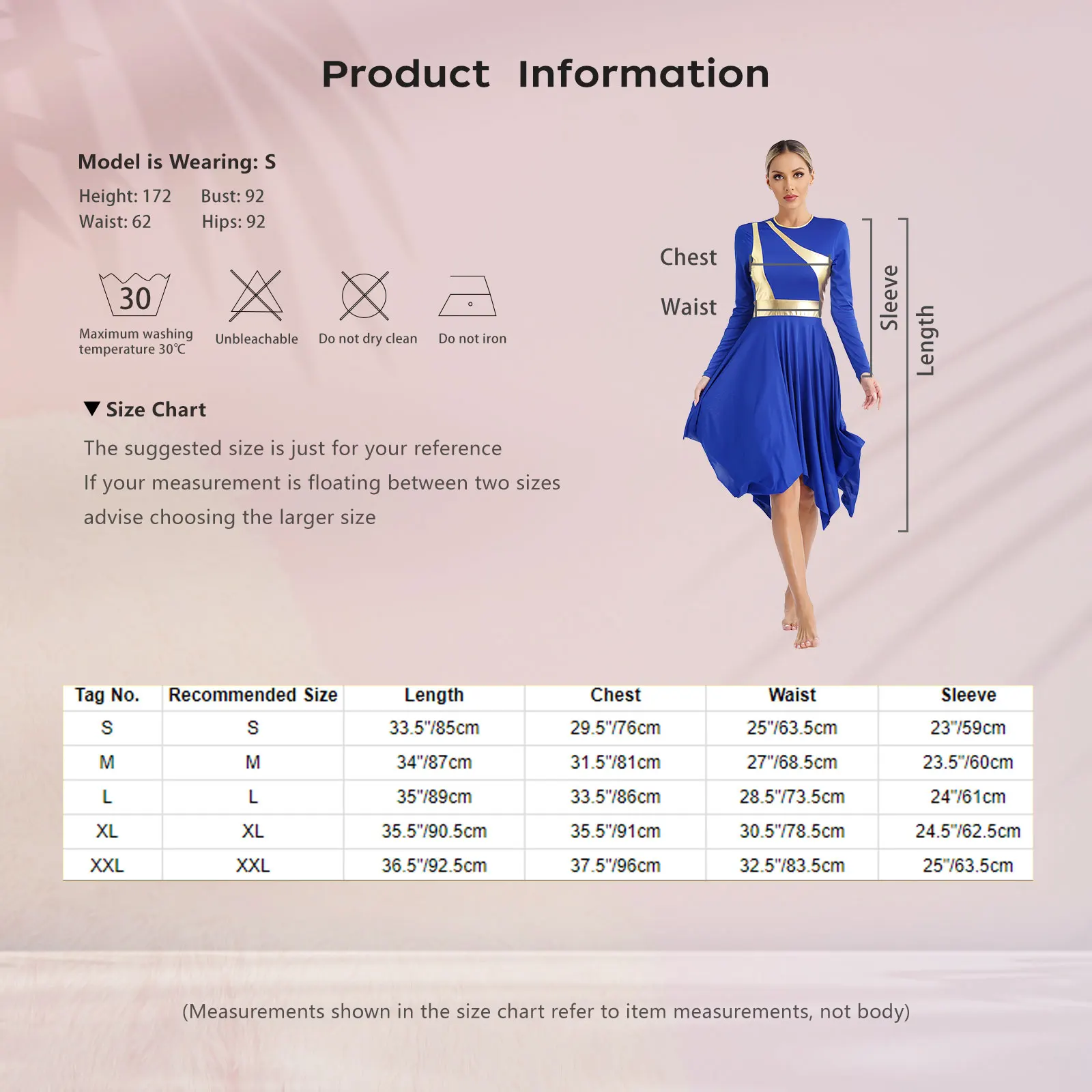 Women Long Sleeve Modern Lyrical Dance Dress Ballroom Dancing Church Choir Liturgical Praise Worship Stage Performance Dancewear