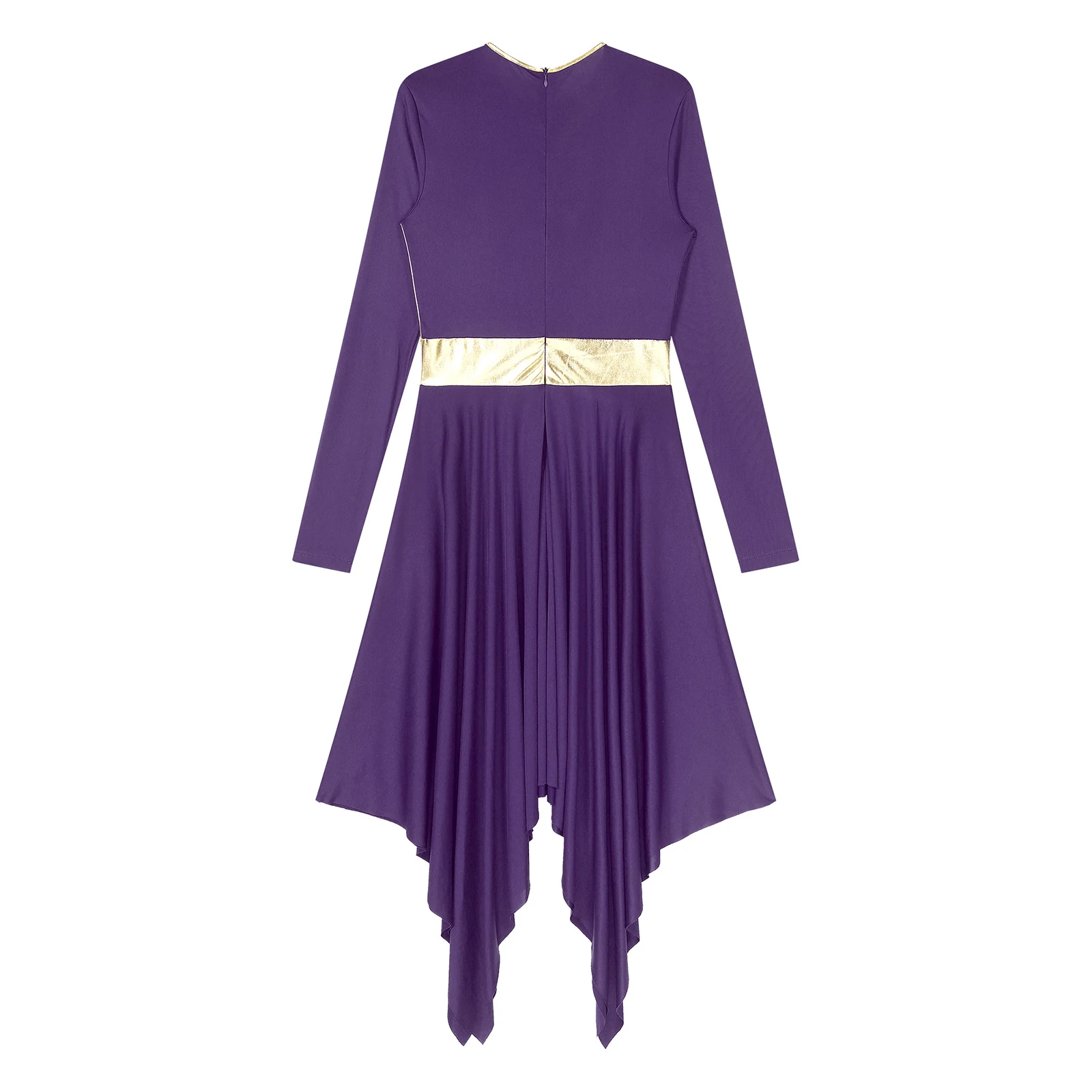Women Long Sleeve Modern Lyrical Dance Dress Ballroom Dancing Church Choir Liturgical Praise Worship Stage Performance Dancewear