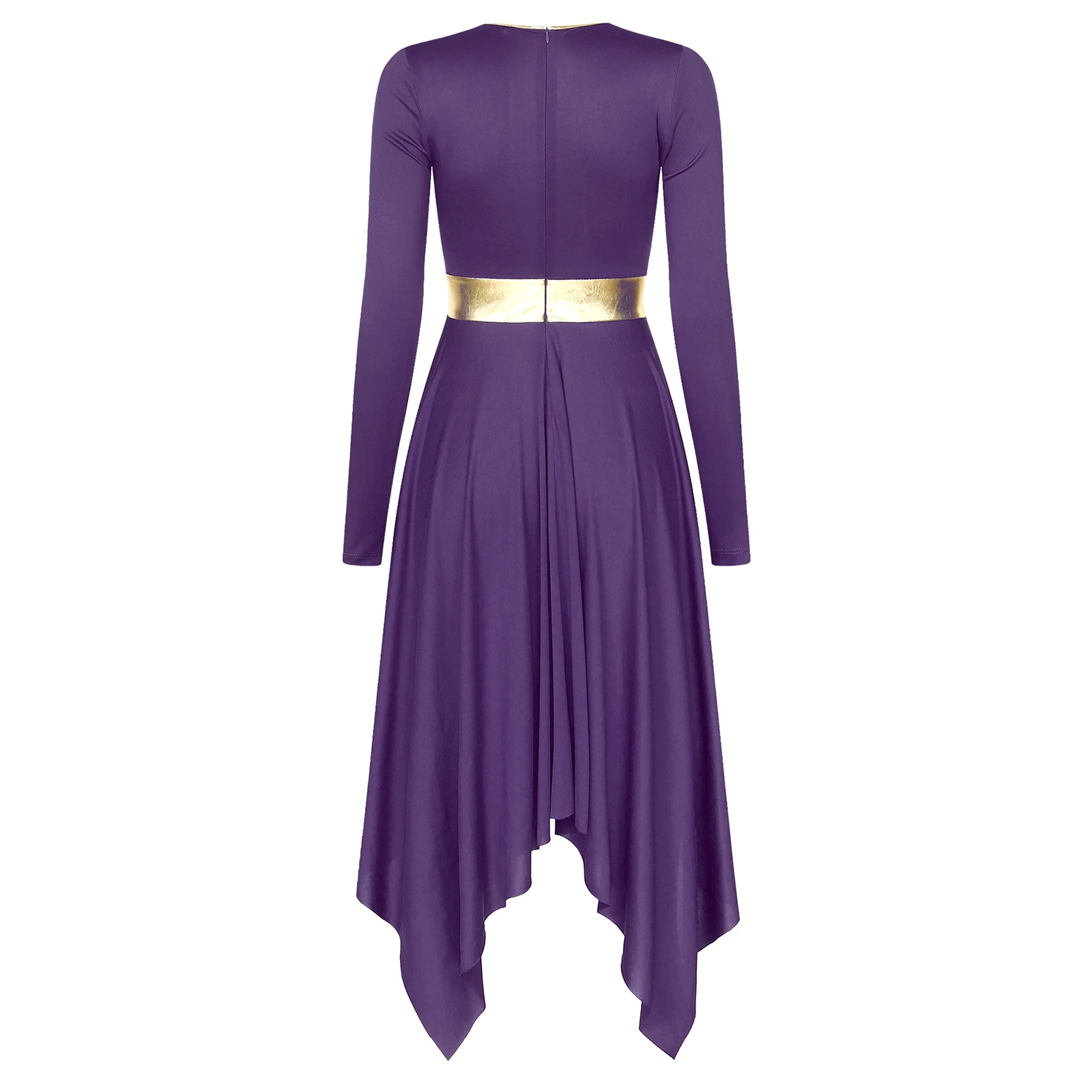 Women Long Sleeve Modern Lyrical Dance Dress Ballroom Dancing Church Choir Liturgical Praise Worship Stage Performance Dancewear