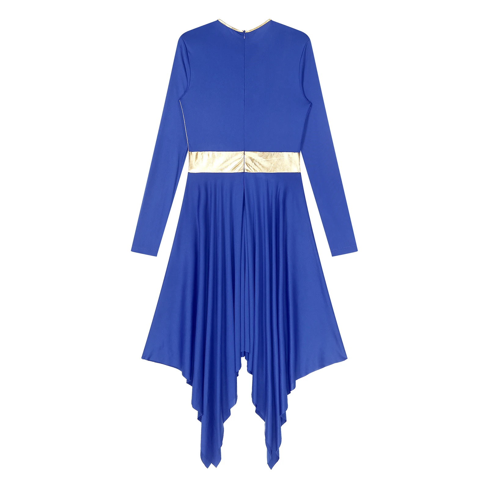 Women Long Sleeve Modern Lyrical Dance Dress Ballroom Dancing Church Choir Liturgical Praise Worship Stage Performance Dancewear