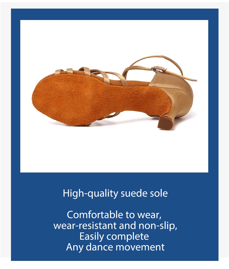 Latin Dance Shoes Women Suede Soles Tango Indood Dancing Shoes Cuban Heels Party High Heel Ballroom Dance Shoes Wholesale