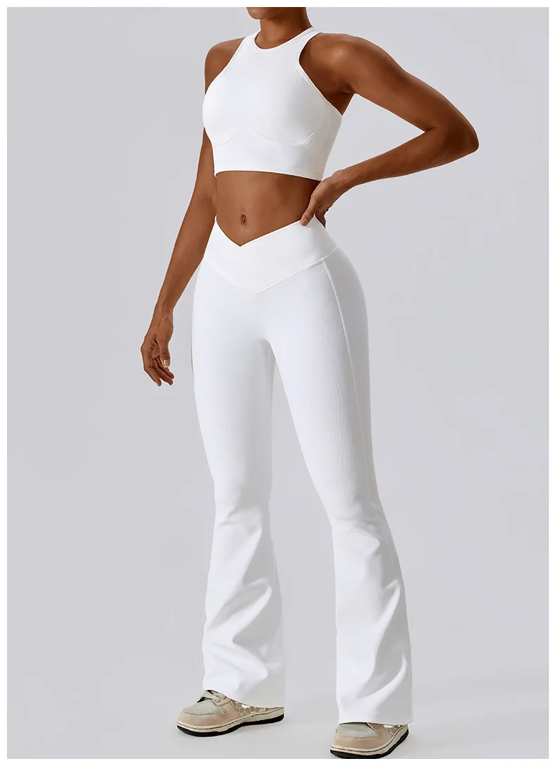 Flare Leggings Yoga Pants Women High Waist Wide Leg Pants Women Gym Workout Fitness Sports Flared Pant Latin Dance Trousers