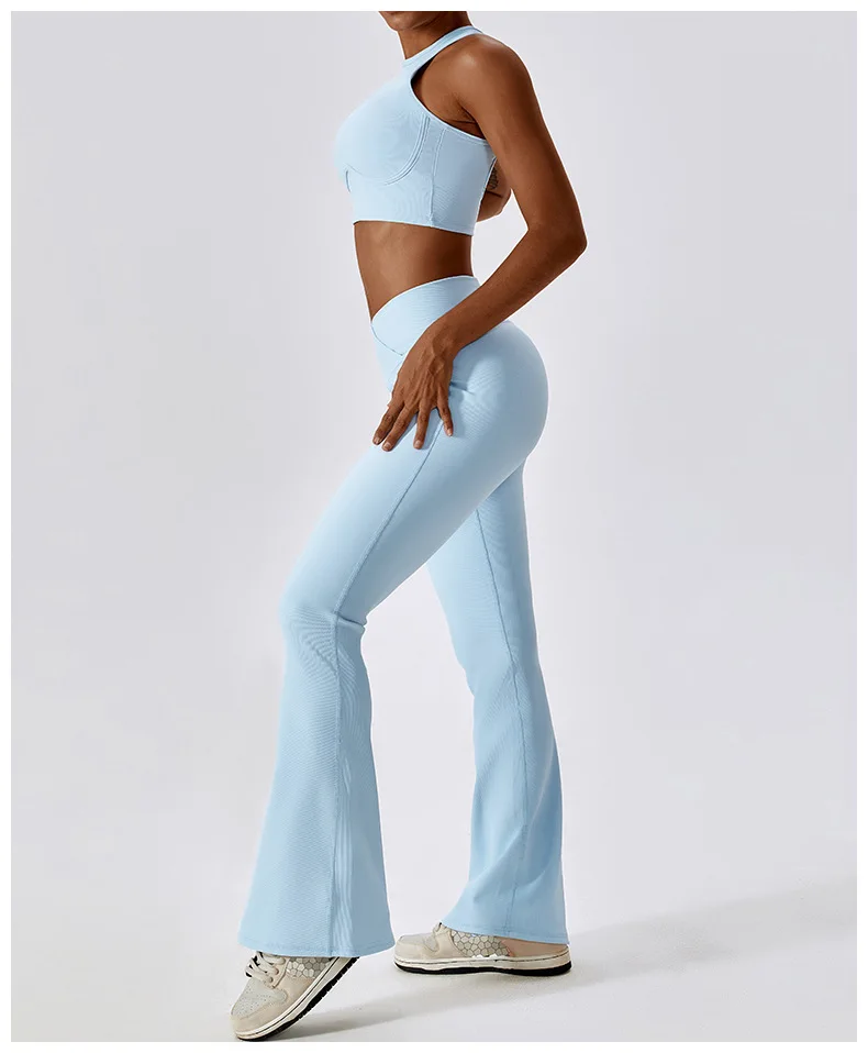 Flare Leggings Yoga Pants Women High Waist Wide Leg Pants Women Gym Workout Fitness Sports Flared Pant Latin Dance Trousers