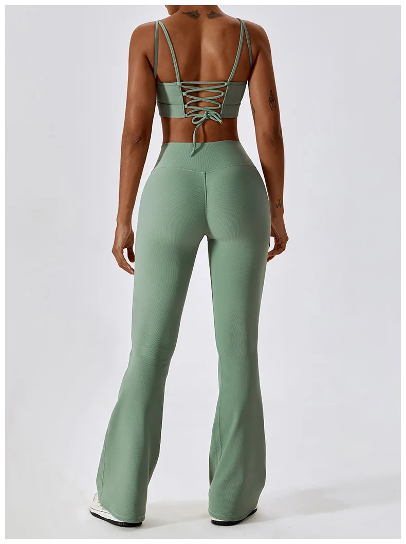 Flare Leggings Yoga Pants Women High Waist Wide Leg Pants Women Gym Workout Fitness Sports Flared Pant Latin Dance Trousers