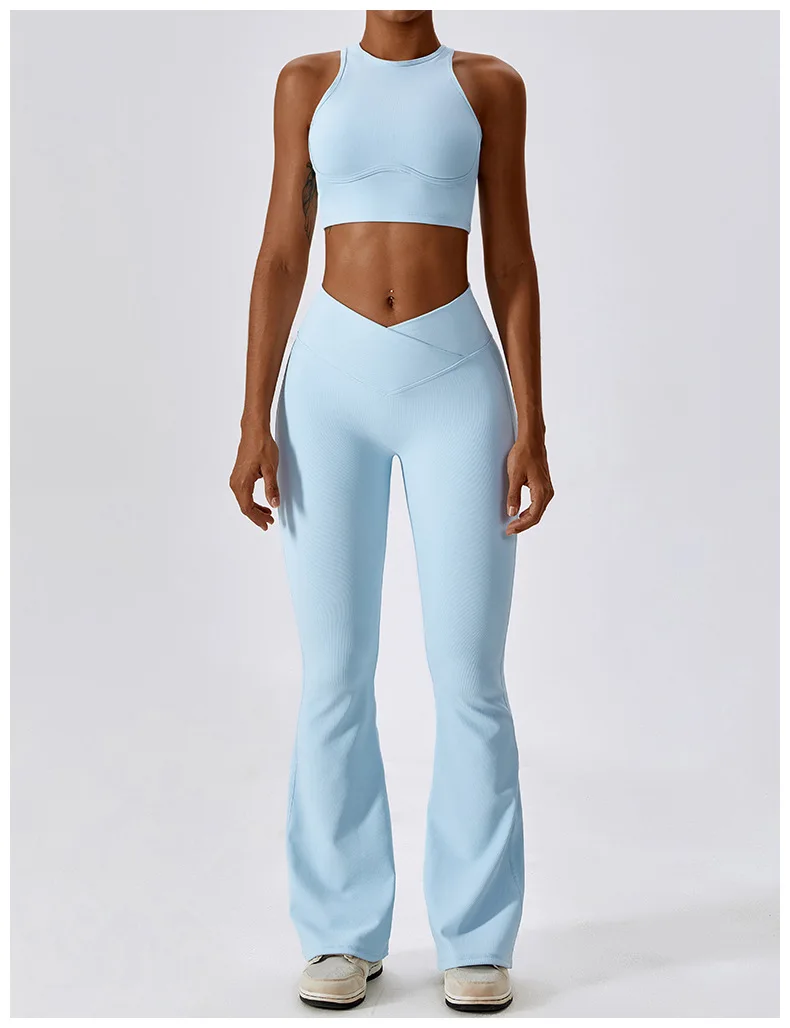 Flare Leggings Yoga Pants Women High Waist Wide Leg Pants Women Gym Workout Fitness Sports Flared Pant Latin Dance Trousers