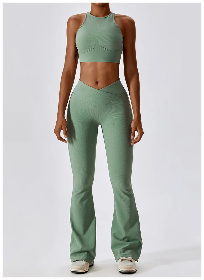 Flare Leggings Yoga Pants Women High Waist Wide Leg Pants Women Gym Workout Fitness Sports Flared Pant Latin Dance Trousers