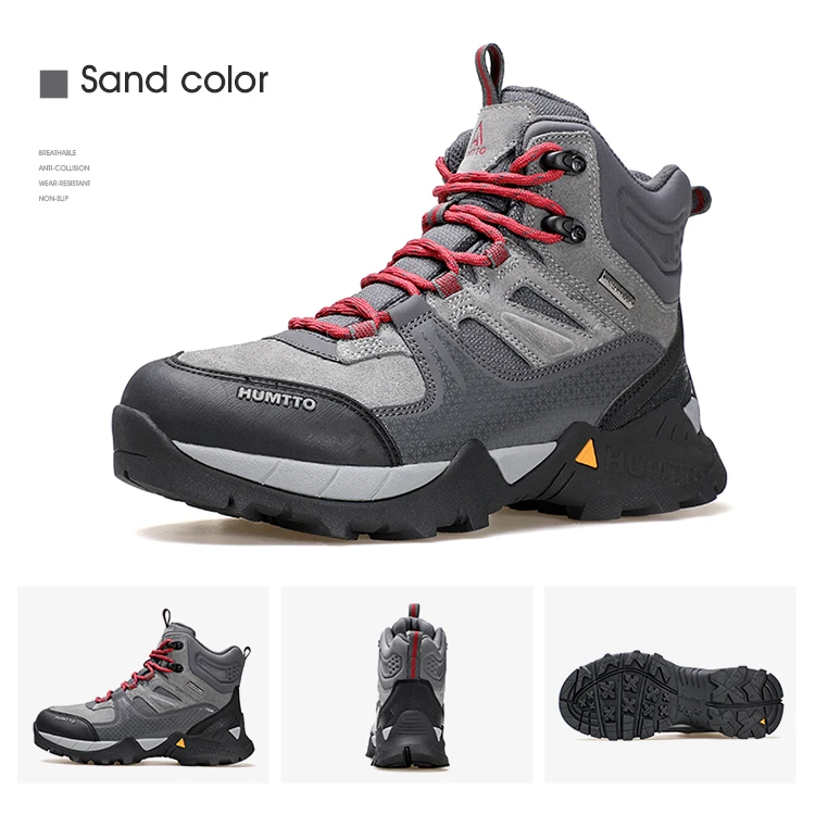 HUMTTO Waterproof Womens Hiking Shoes Luxury Designer Boots for Women Outdoor Climbing Trekking Sneakers New Leather Ankle Boots
